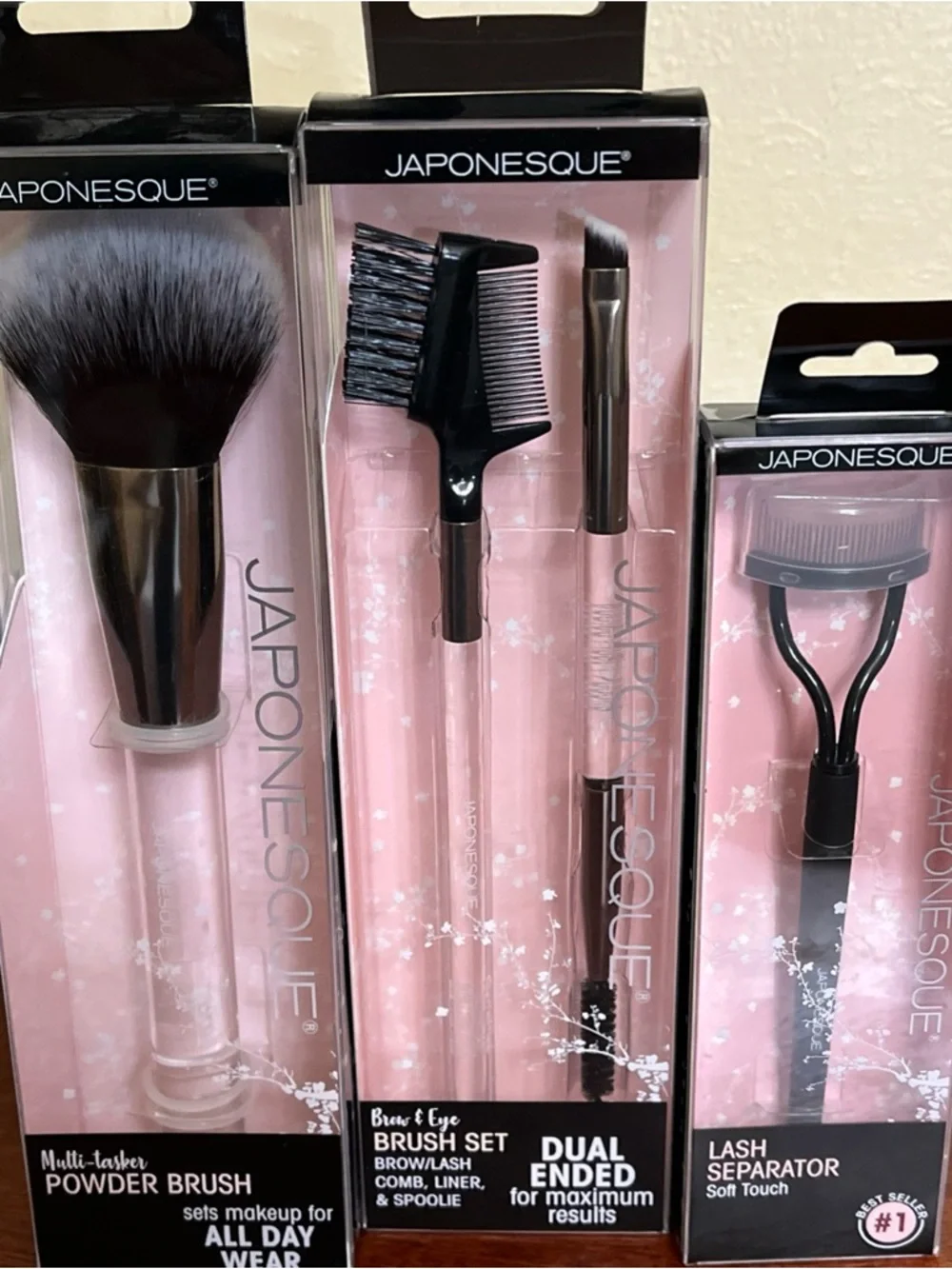 Japonesque makeup brush lot powder brush brow and eye and lash separator